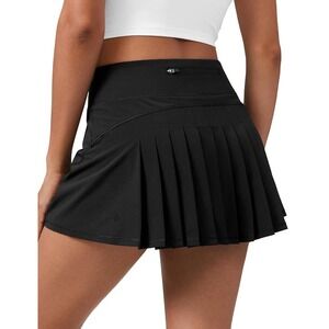 Womens Athletic Skort Pleated‎ Tennis Golf Skirt Activewear Running Black